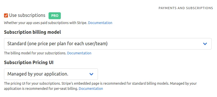 Subscriptions Project configuration